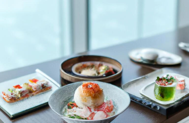 ミシュラン認定の料理を堪能する、大阪湾を眺めながらの贅沢な和食