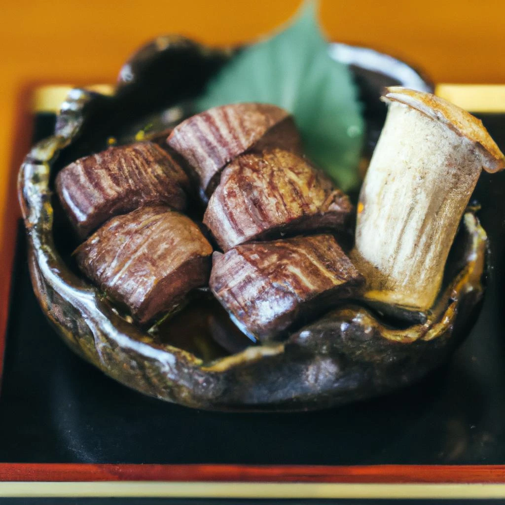 黒毛和牛と松茸の贅沢な料理