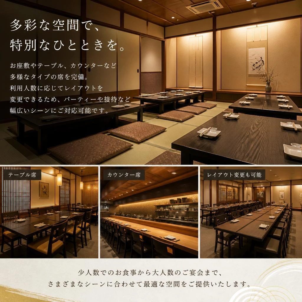 個室の多彩なスタイル