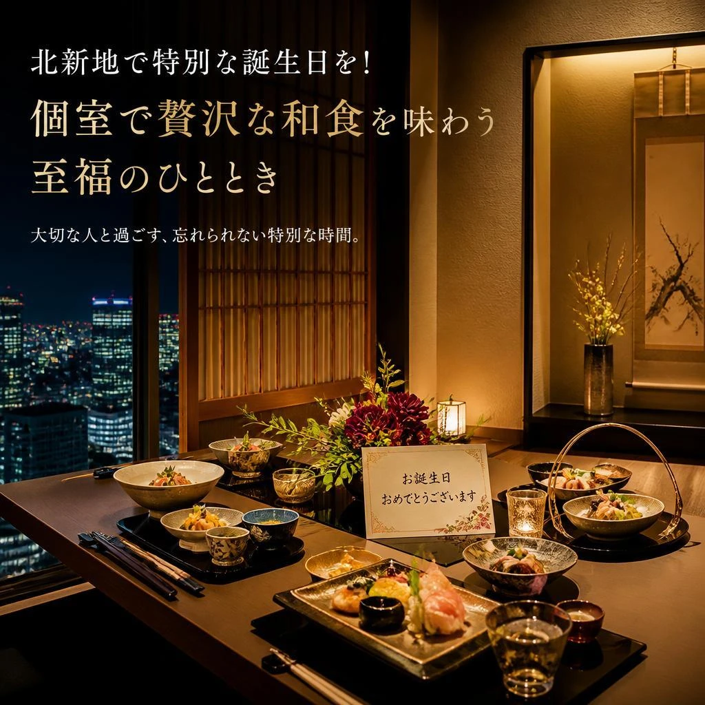 北新地で特別な誕生日を！個室で贅沢な和食を味わう至福のひととき