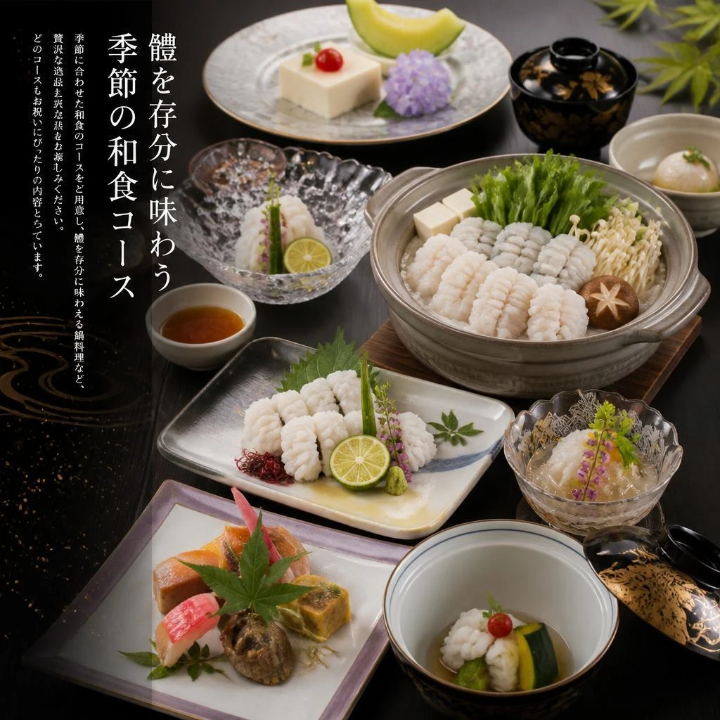 旬の食材を活かした贅沢な和食コース