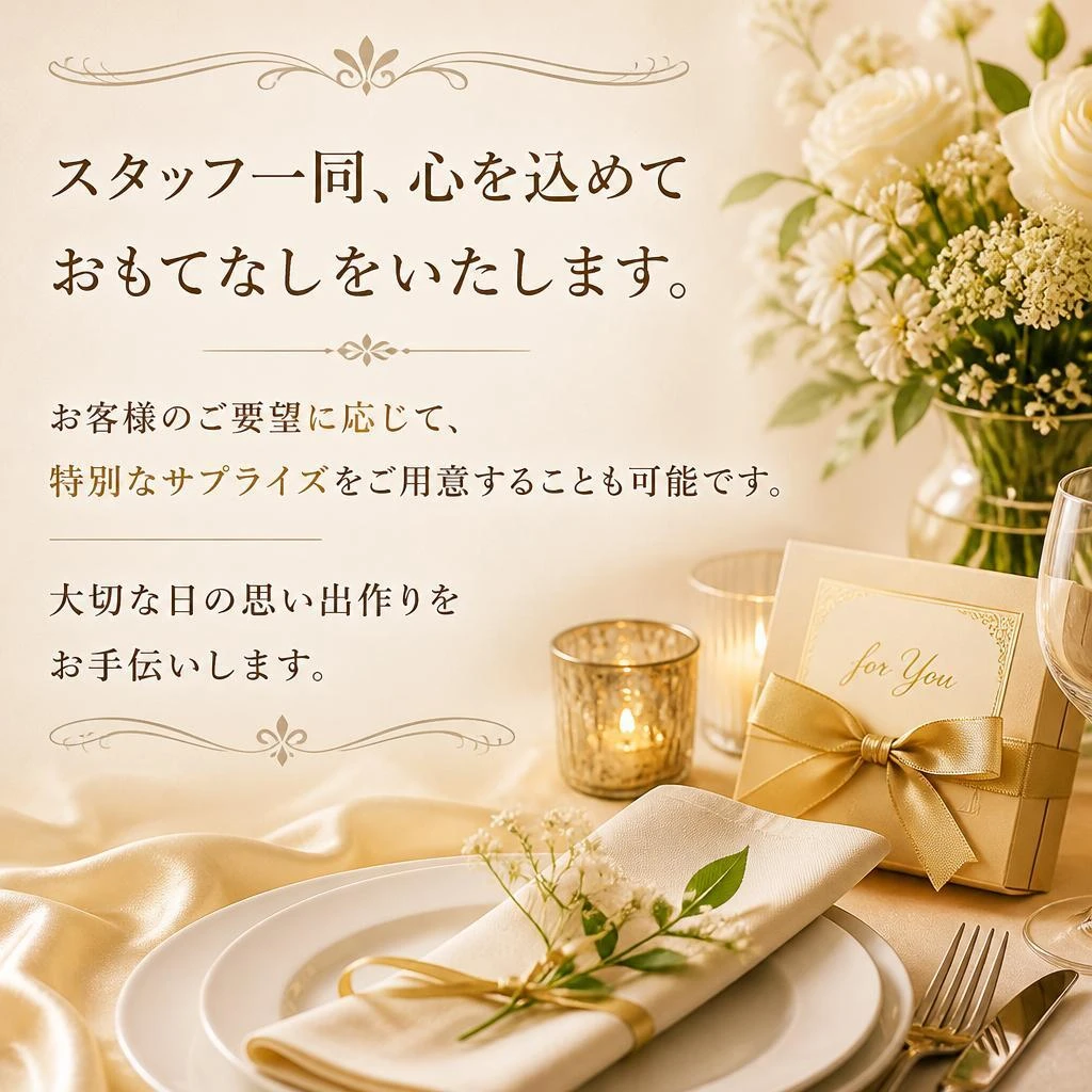 心温まるおもてなしとサービス