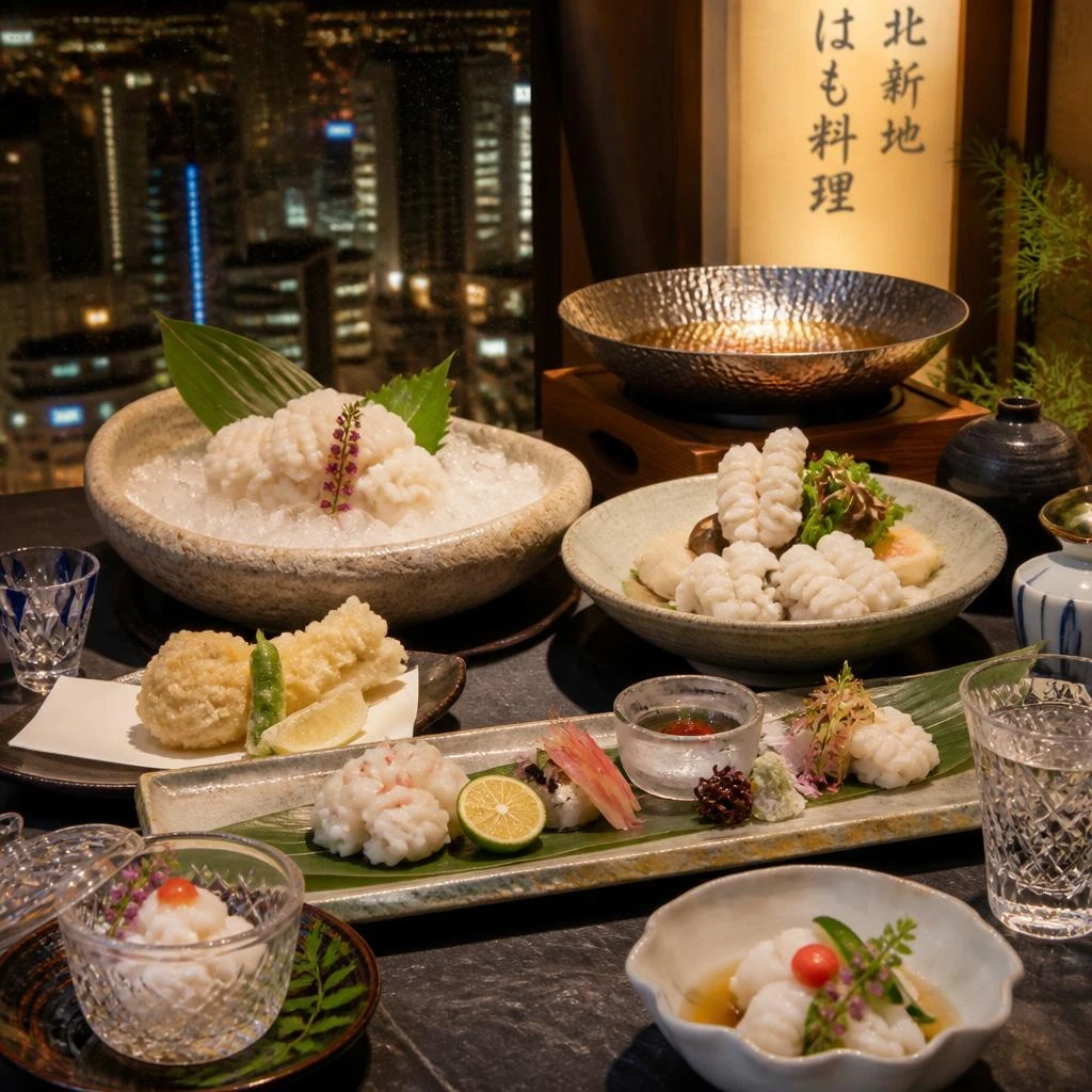 北新地で、はも料理を満喫する特別な晩餐を。