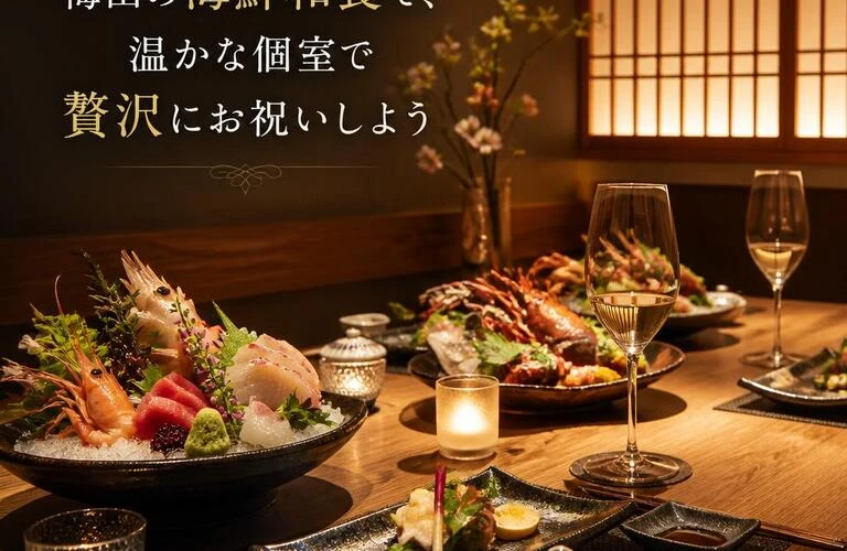 特別な記念日を梅田の海鮮和食で、温かな個室で贅沢にお祝いしよう