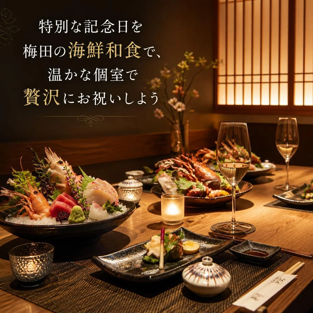 特別な記念日を梅田の海鮮和食で、温かな個室で贅沢にお祝いしよう