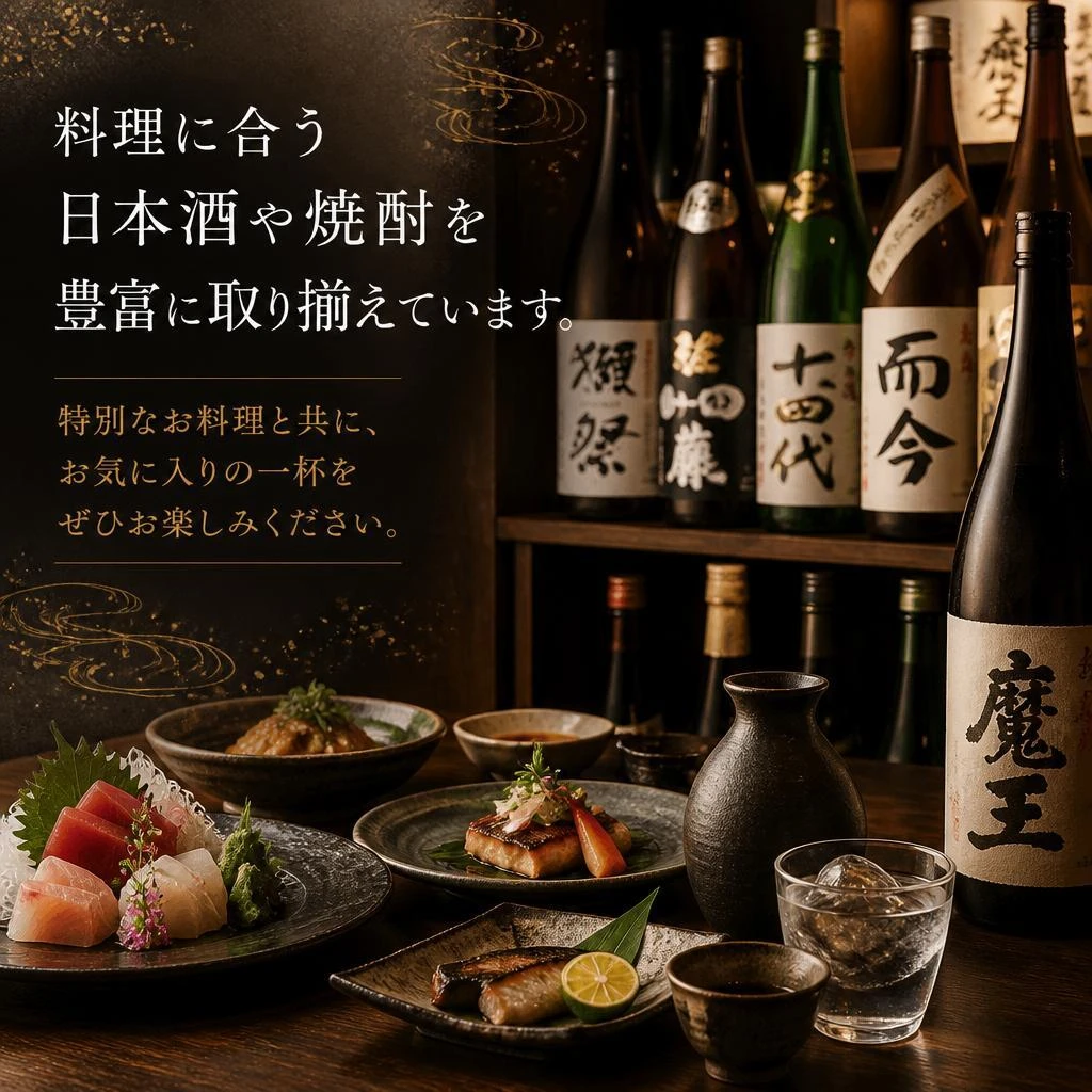 こだわりの日本酒と共に