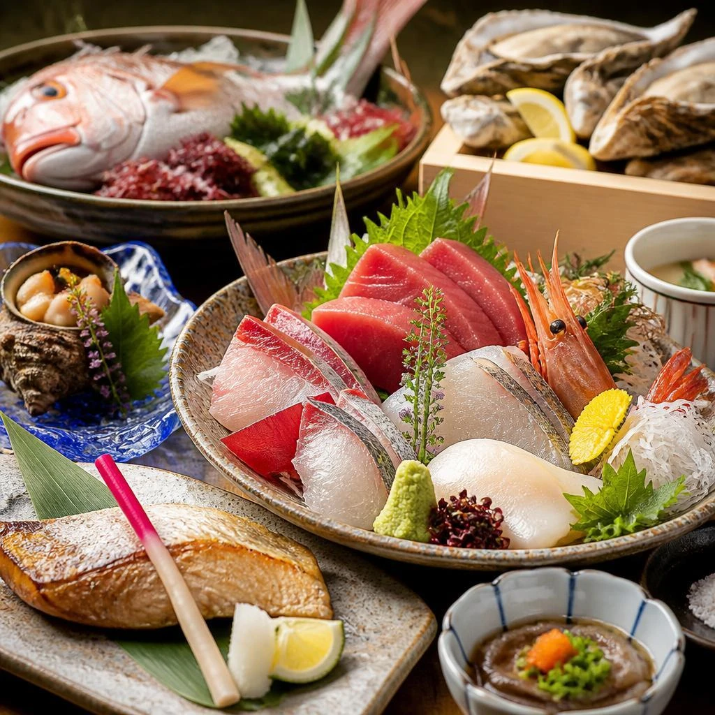 厳選された海鮮と旬の食材