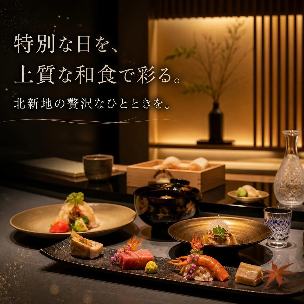 特別な日を、上質な和食で彩る。北新地の贅沢なひとときを。