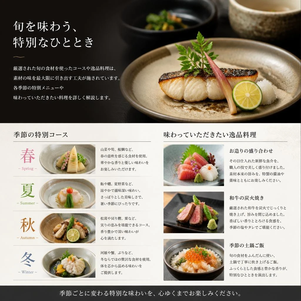 四季折々の食材を活かした至高の料理