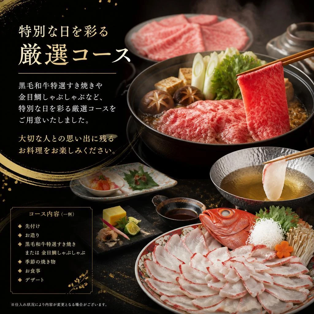 特別な日のための厳選コース