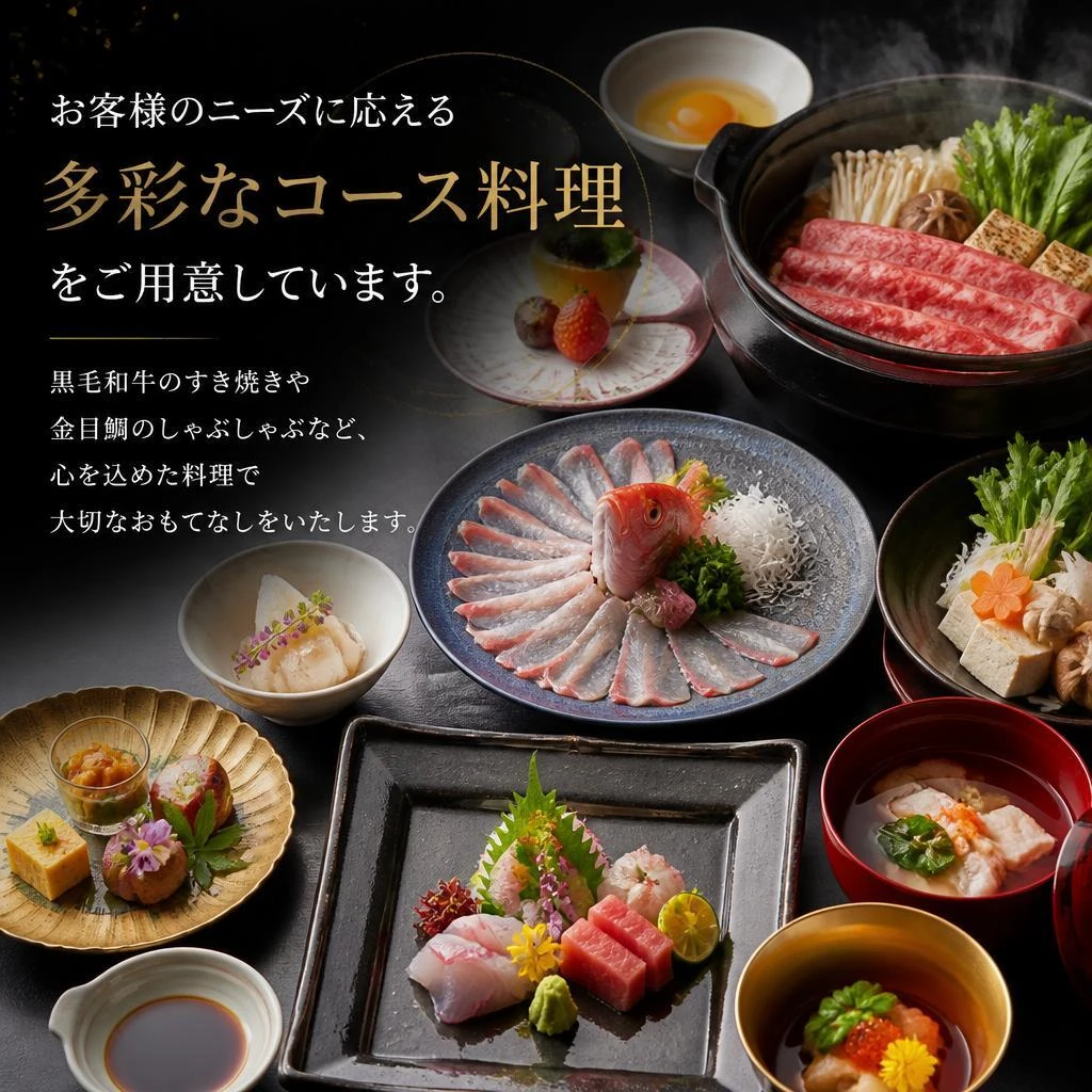 3. 多彩なコース料理でのおもてなし