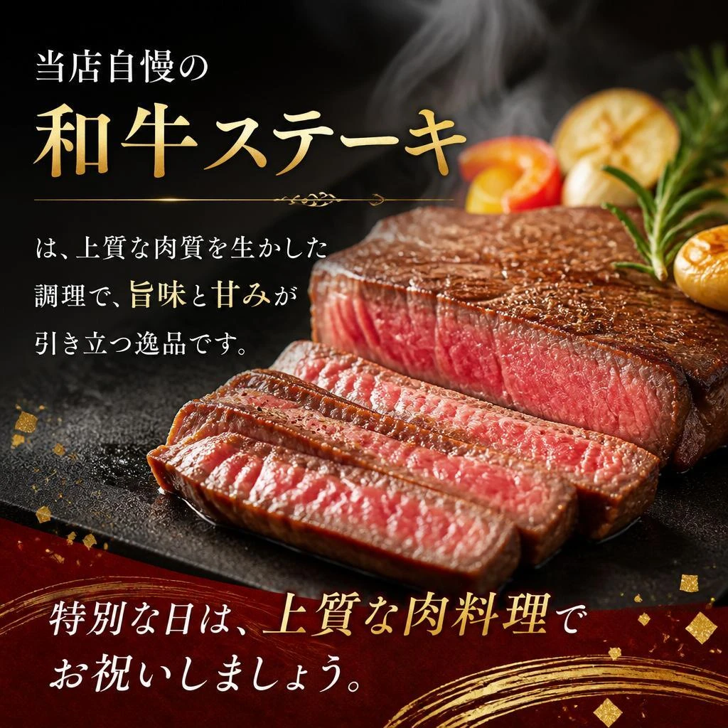 極上の和牛ステーキを味わう