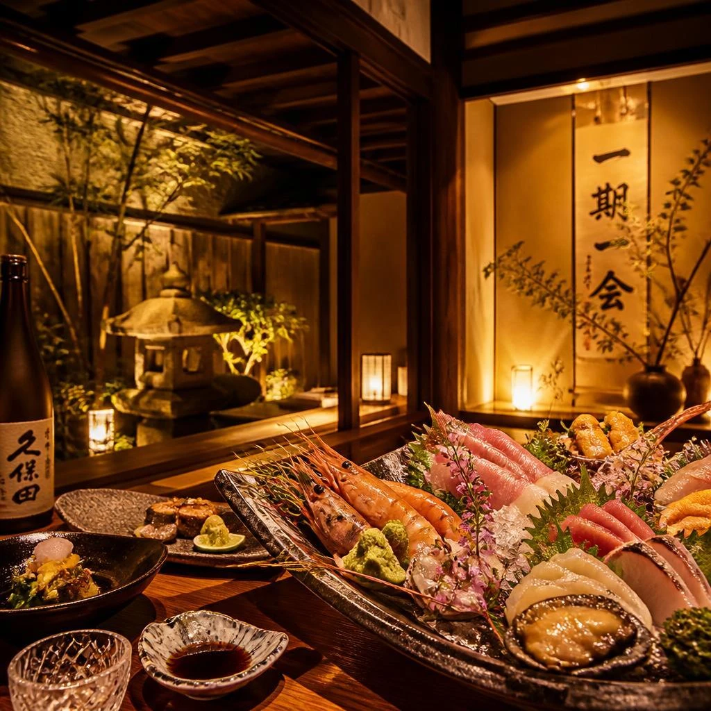 隠れ家的な大人のための和食処で贅沢海鮮を