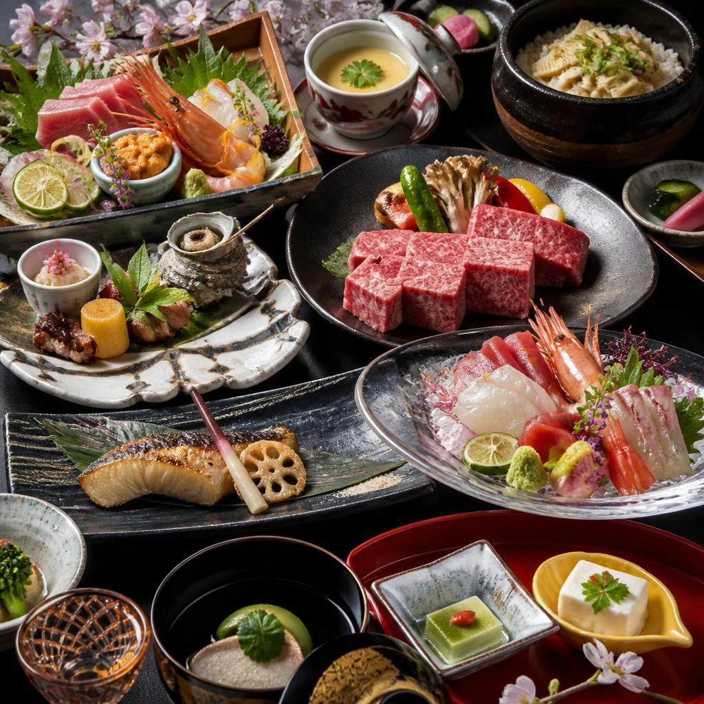 贅沢な食材を使用した逸品料理