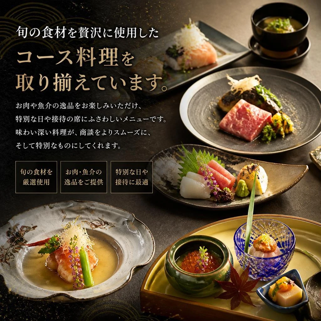 季節感あふれる贅沢なコース料理