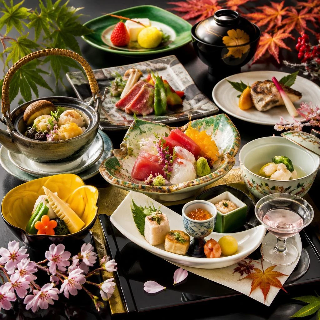 旬の食材を使用した会席料理