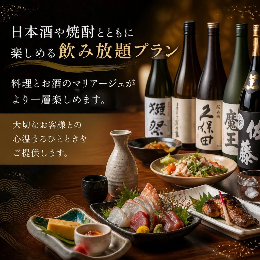 飲み放題プランで至福のひととき
