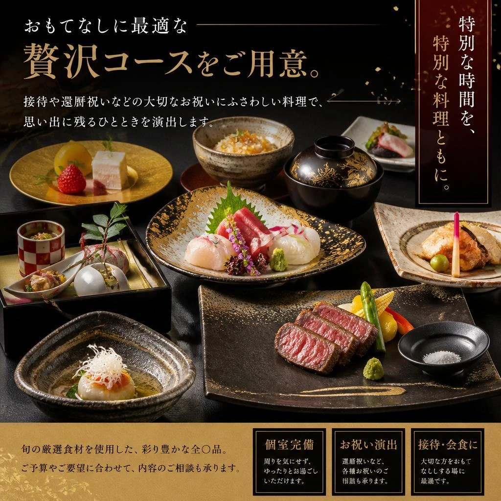 接待や記念日に最適なコース