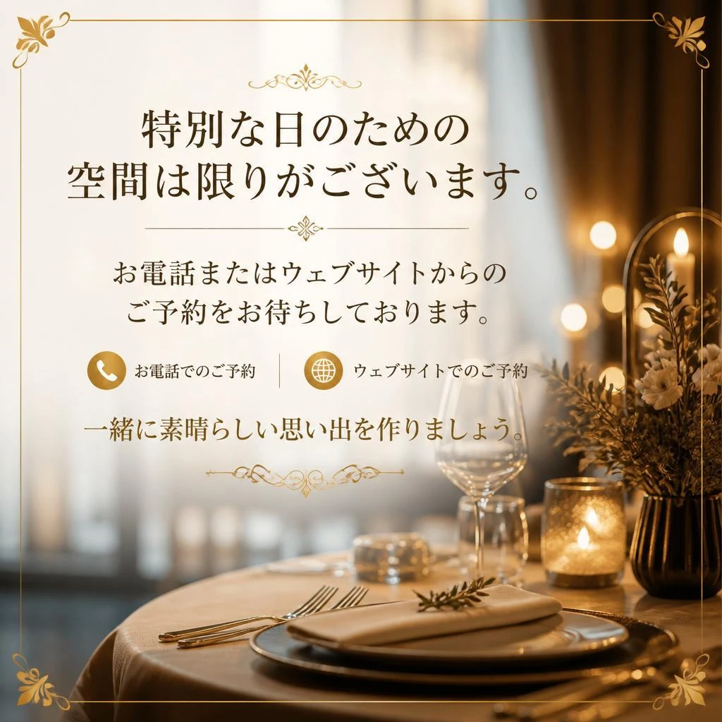 お問い合わせ・ご予約はお早めに