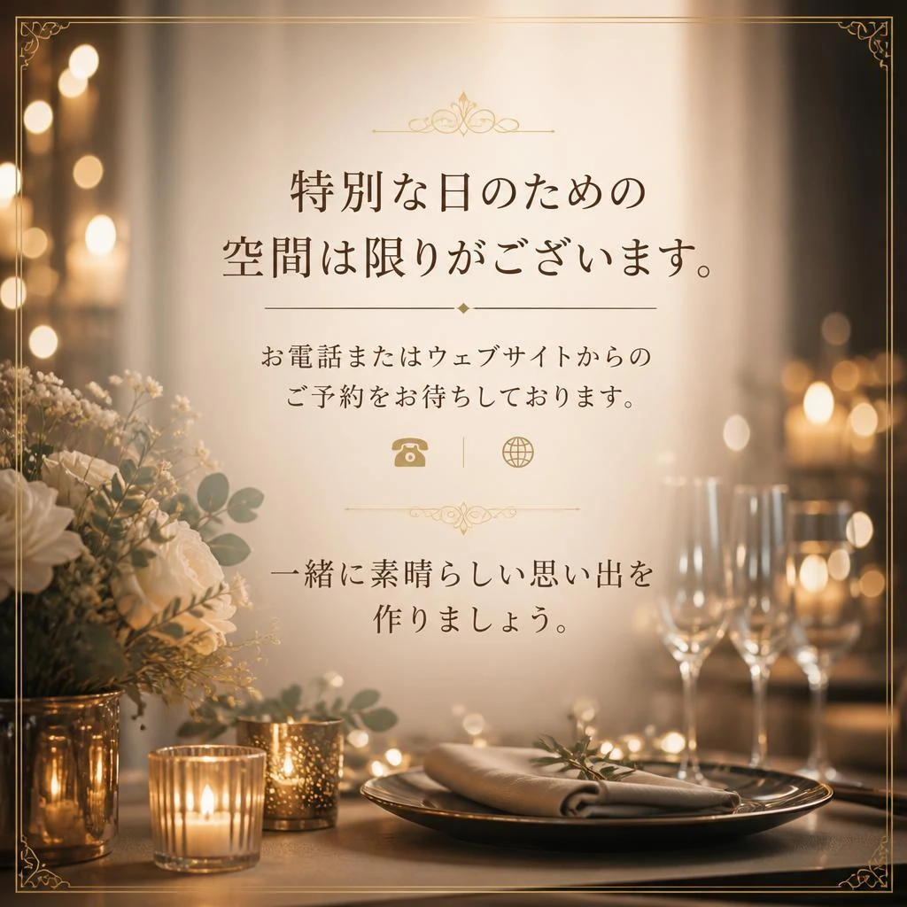 お問い合わせ・ご予約はお早めに