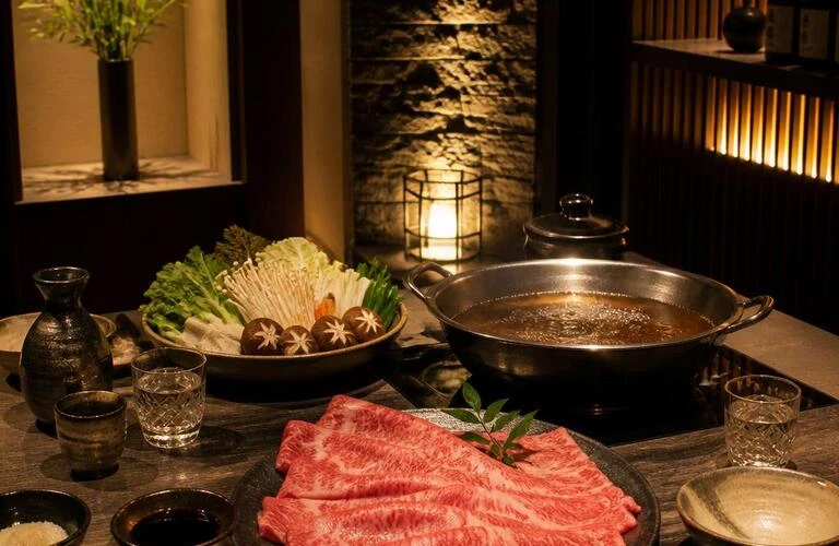 大人の隠れ家で味わう、和牛と鍋の贅沢ディナー