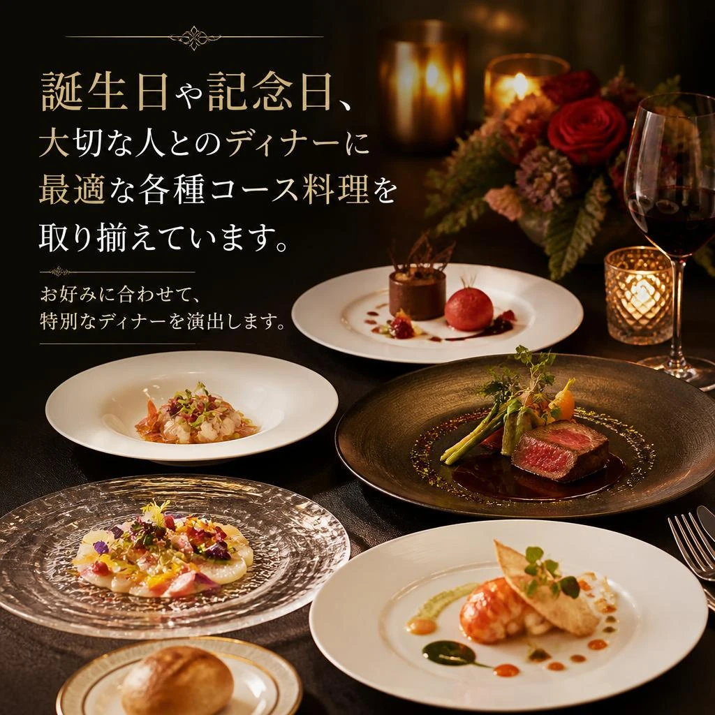 多様なシーンに対応したコース料理