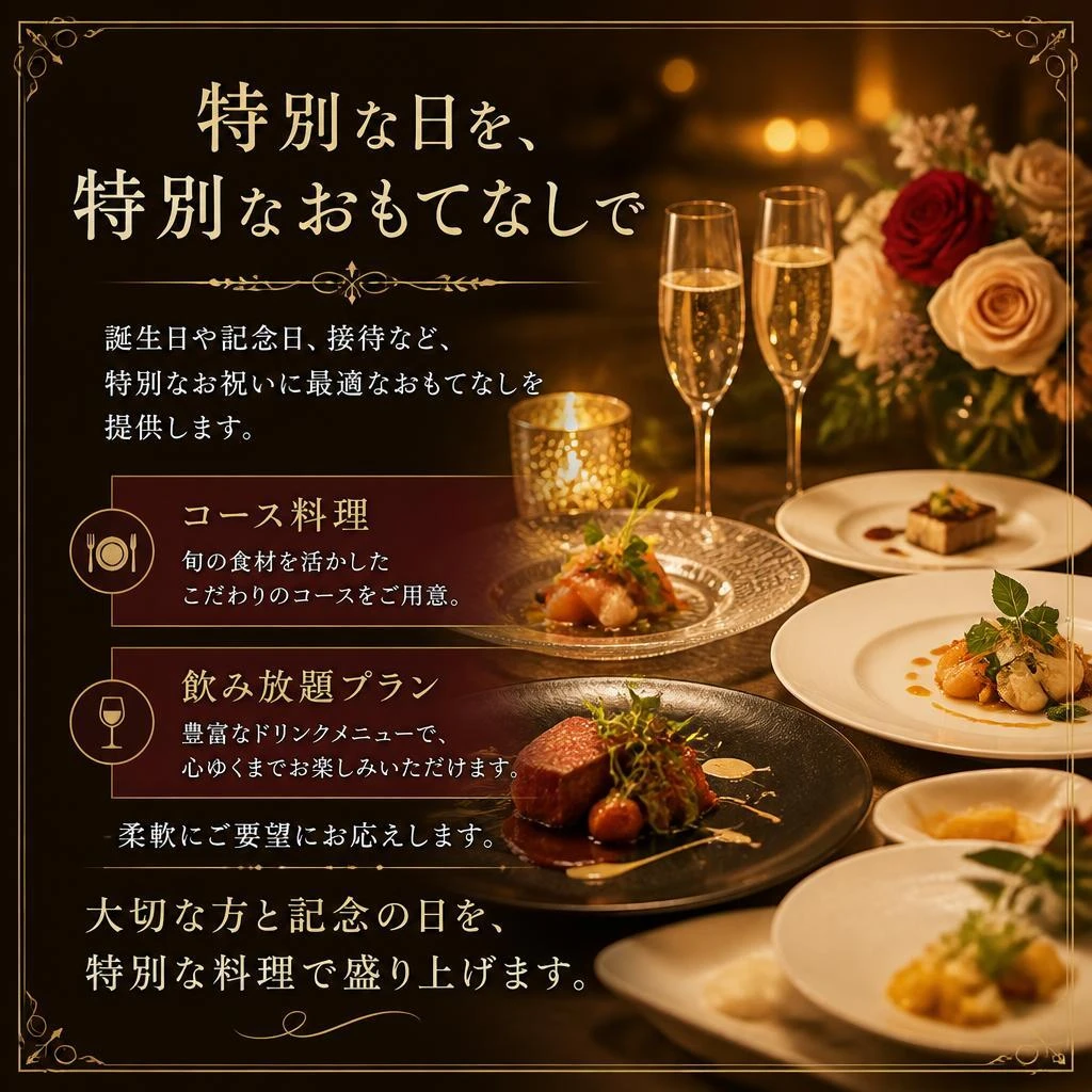 お祝い事にふさわしいおもてなし