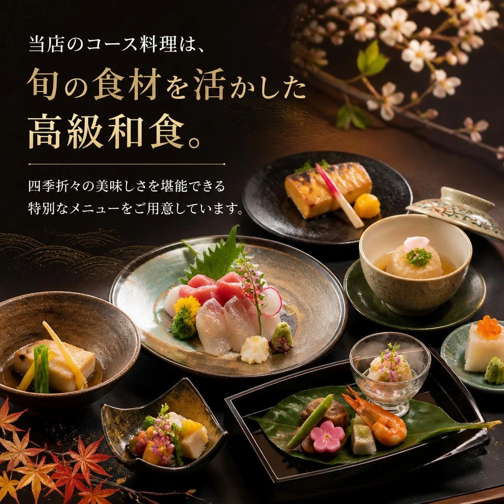 季節の食材を活かした高級コース