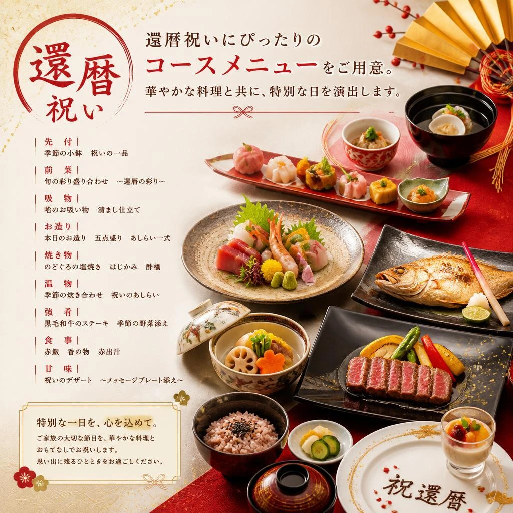 お祝いに彩るコースメニュー