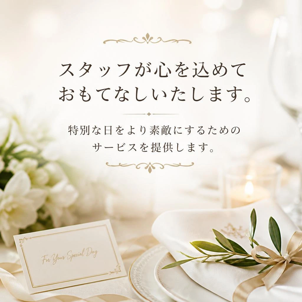 心を込めたおもてなし
