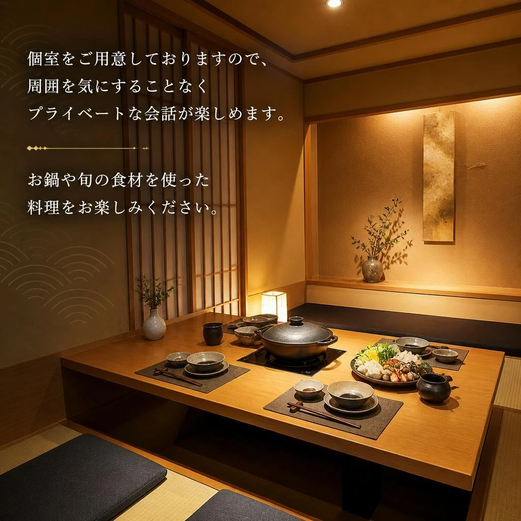 ゆったり個室での食事体験