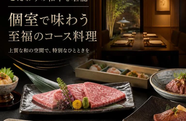 梅田でこだわりの和牛を堪能、個室で味わう至福のコース料理