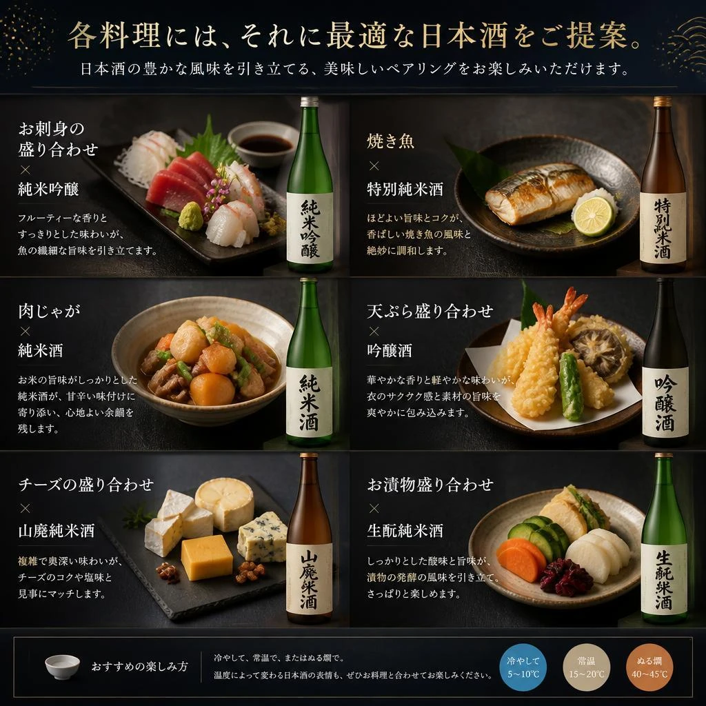 厳選された日本酒とのペアリング