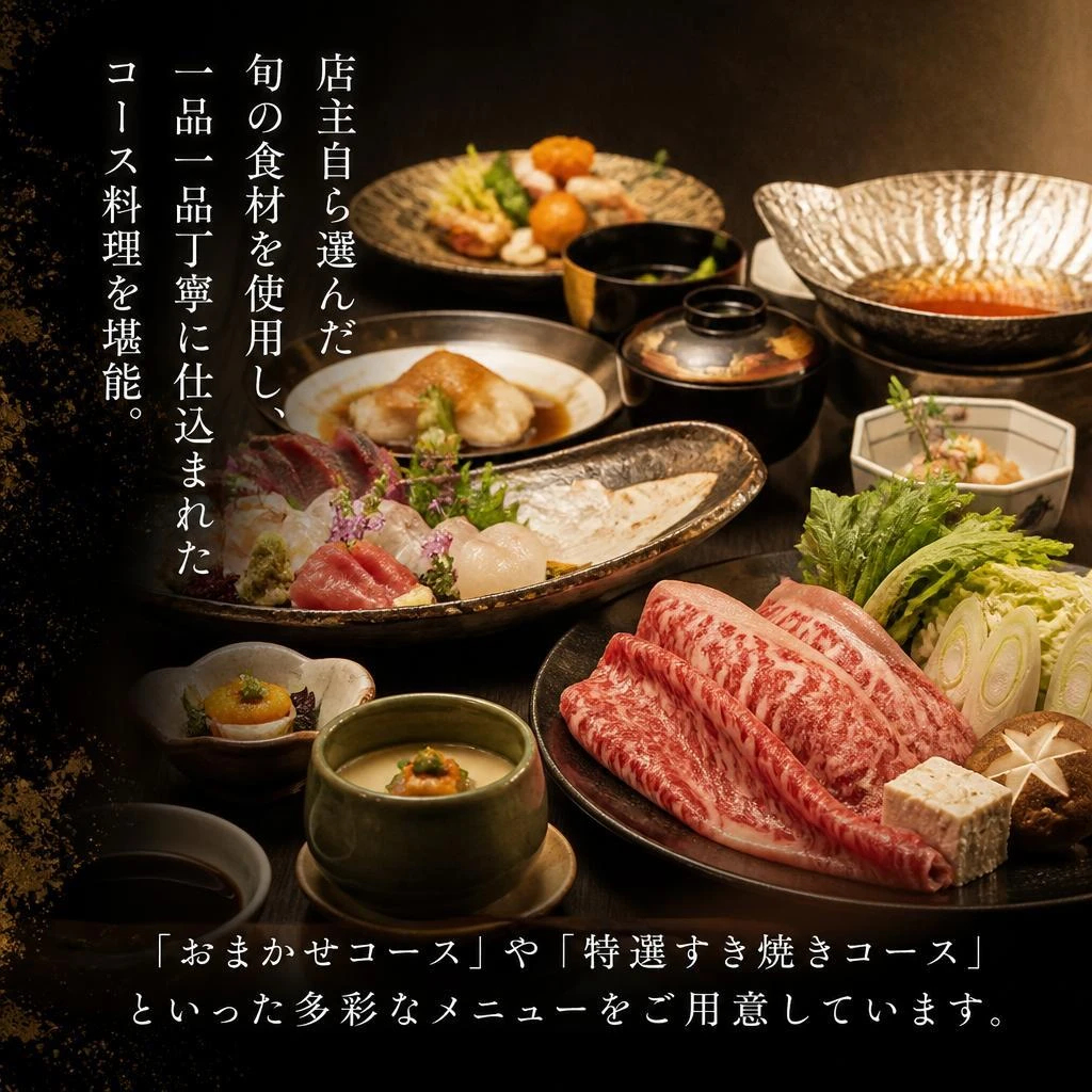 旬の食材を贅沢に使用したコース料理