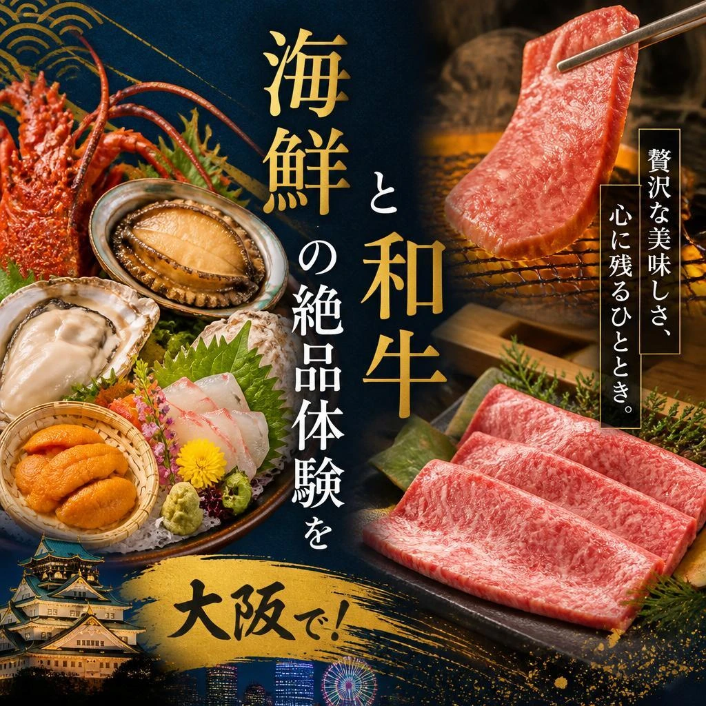 海鮮と和牛の絶品体験を大阪で！