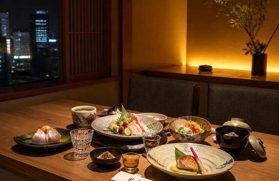 北新地の個室で味わう、旬の贅沢和食コース