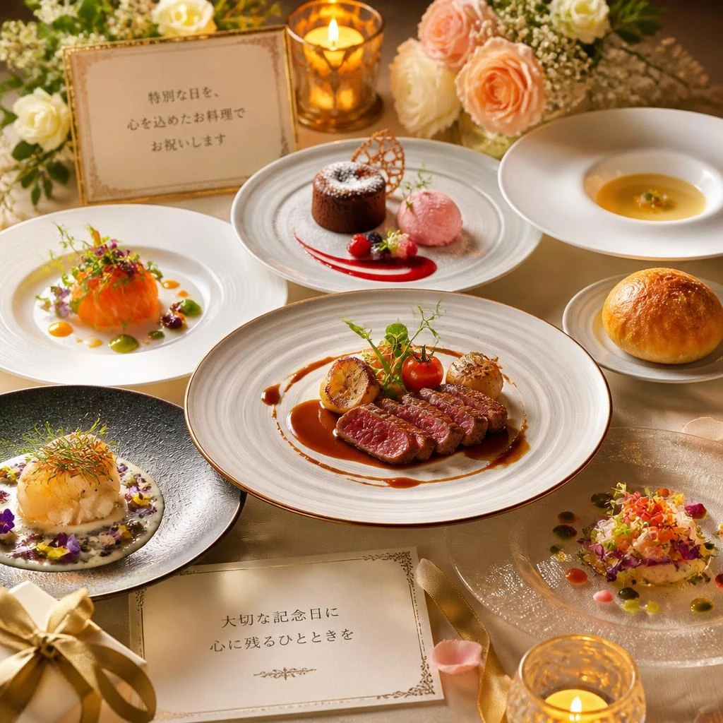 記念日のお祝いに最適なコース料理