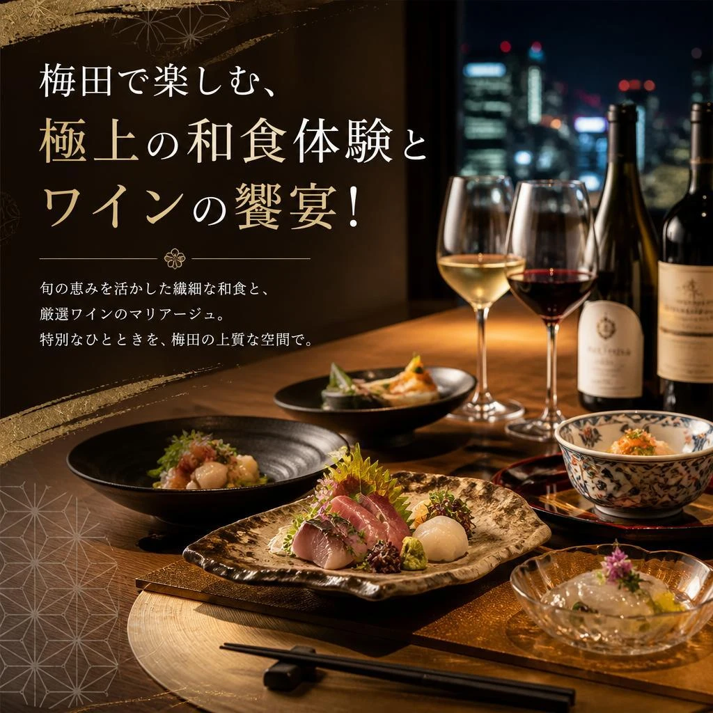 梅田で楽しむ、極上の和食体験とワインの饗宴！