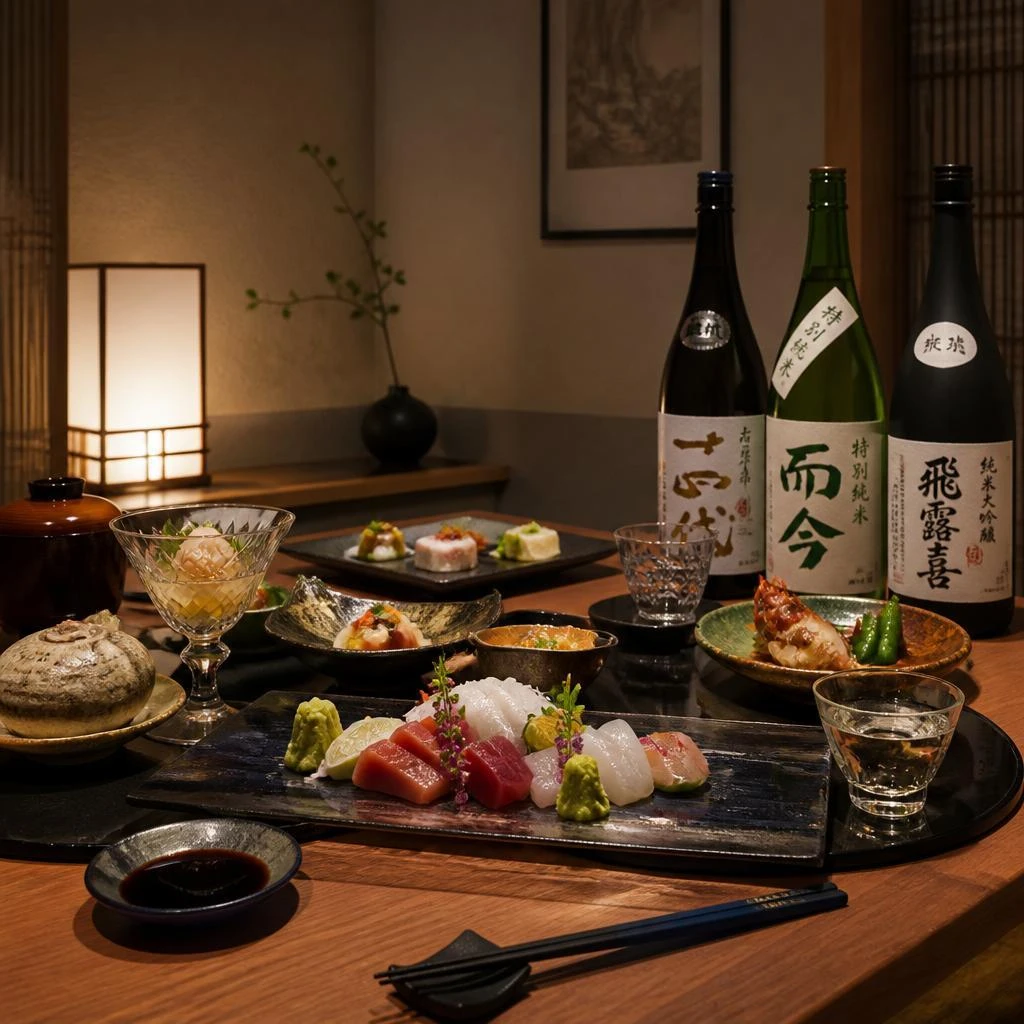 プライベート空間で楽しむ贅沢和食と日本酒のペアリング