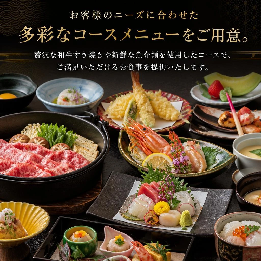 カスタマイズ可能なコースメニュー