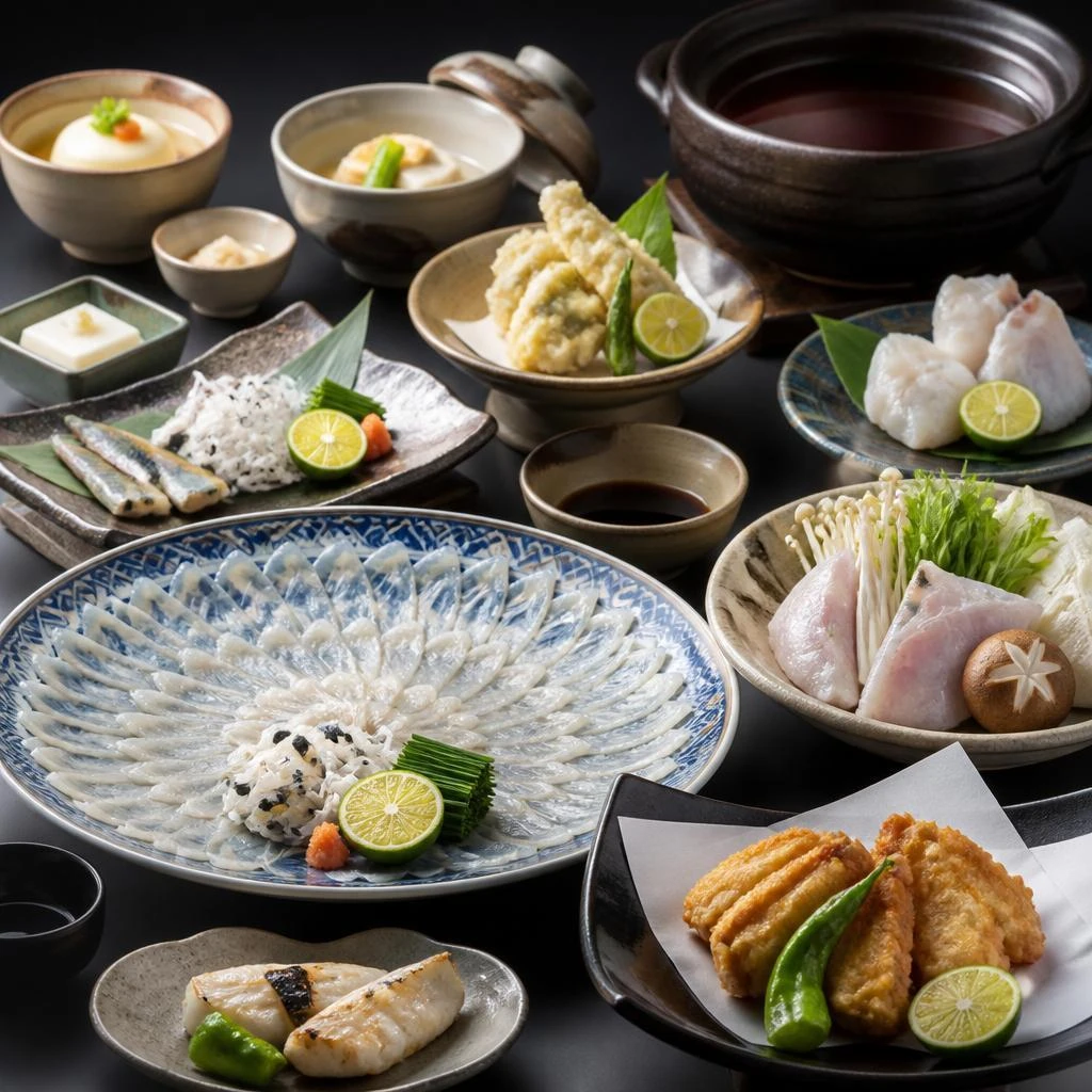 贅沢なふぐ料理のコース