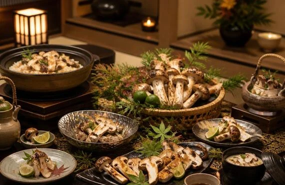特別な日を祝う、松茸ずくしの座敷で味わう記念日ディナー