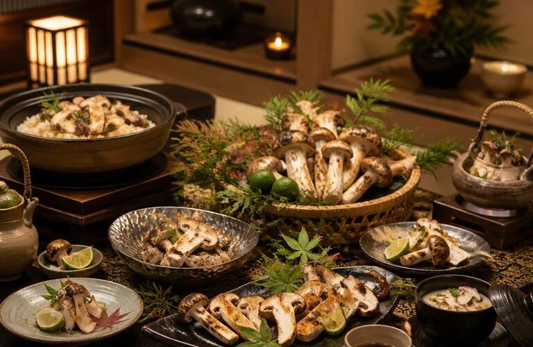 特別な日を祝う、松茸ずくしの座敷で味わう記念日ディナー