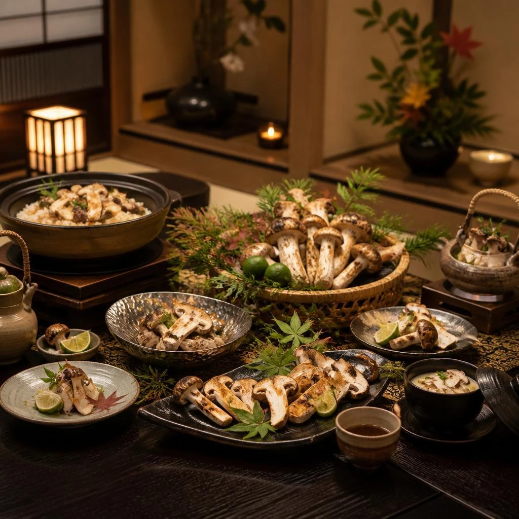 特別な日を祝う、松茸ずくしの座敷で味わう記念日ディナー