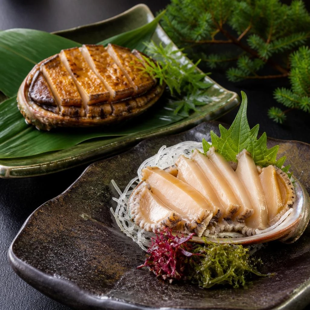 贅沢な鮑料理