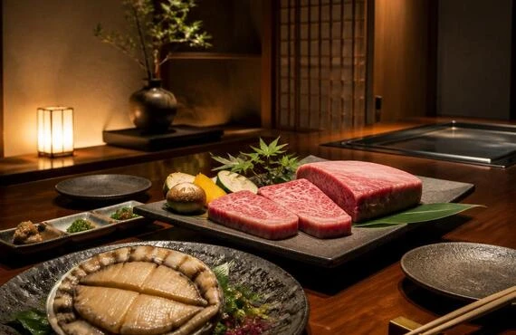 思い出に残る特別な食事、個室で和牛と鮑を堪能