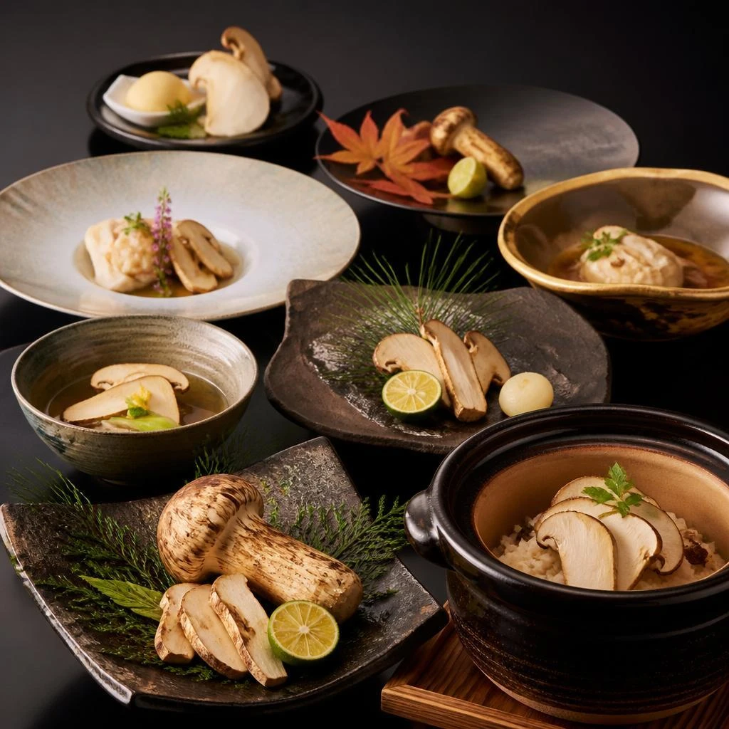 贅沢な松茸料理のコース