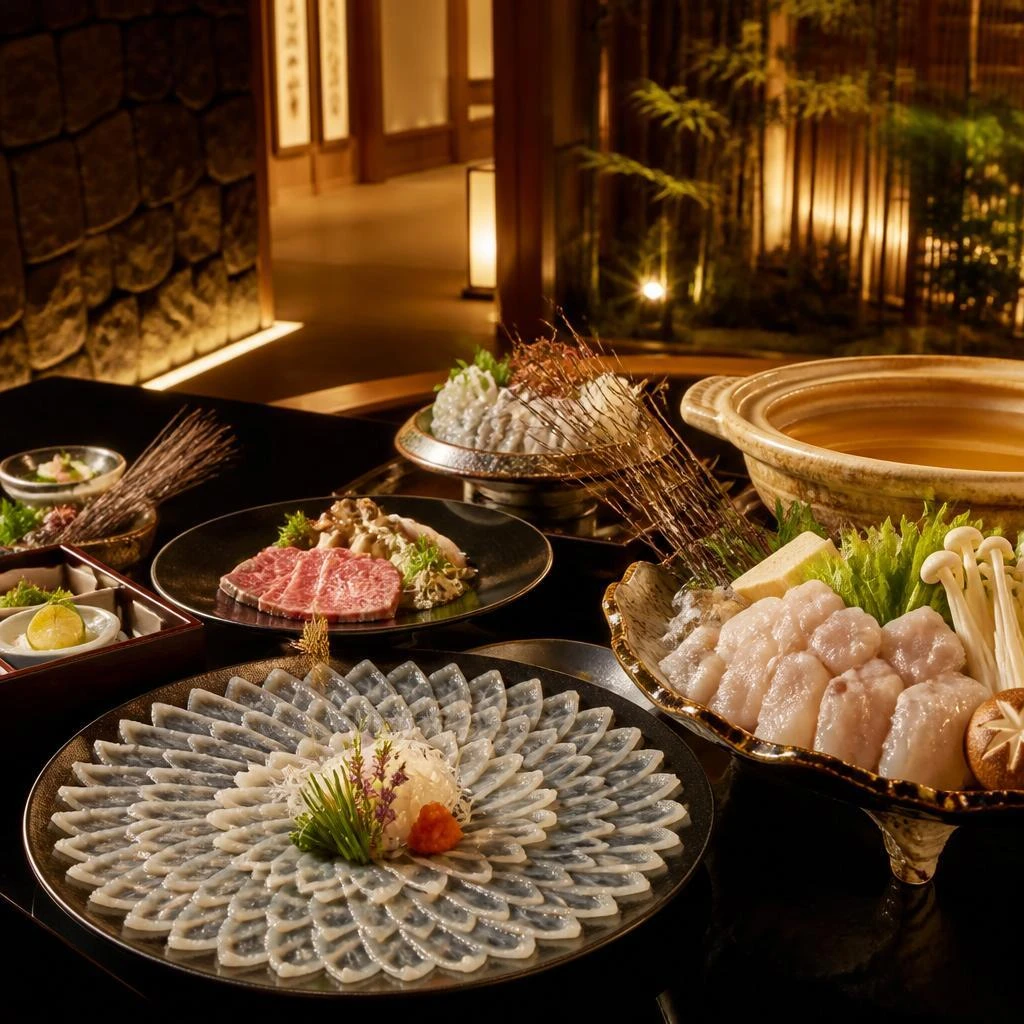 特別な日には北新地でとっておきのふぐ料理を。新鮮な海鮮と和牛料理で大切なおもてなしを。