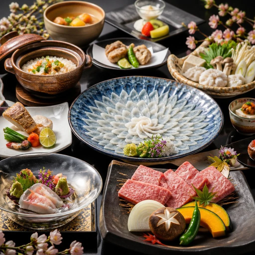 ふぐ料理と和牛で贅沢な体験