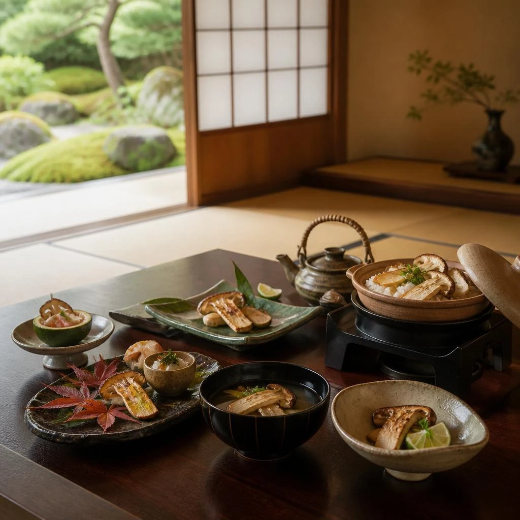 静寂な座敷で楽しむ贅沢な松茸料理、極上のビジネスランチをあなたに。